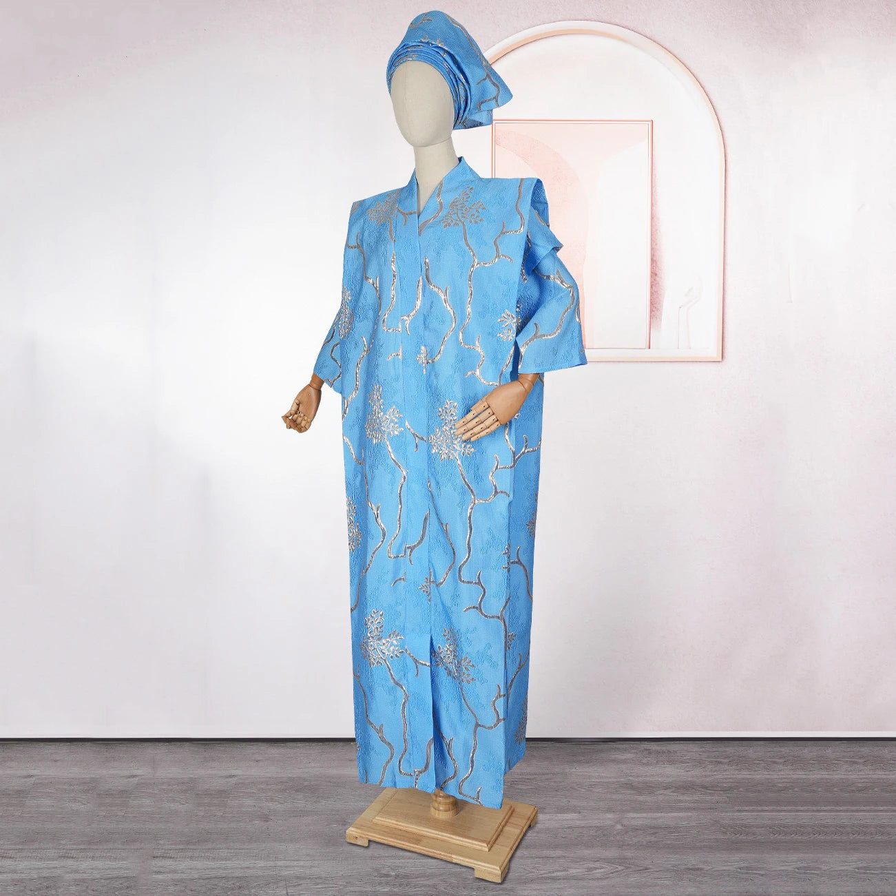 Elegant Dashiki Ankara MooMoo for Women | v Neck Large Size Traditional Femminine Kaftan| Maxi Long Dress  Cloth